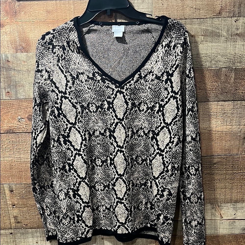 Chico's Double Expresso Python print women's medium new with tags